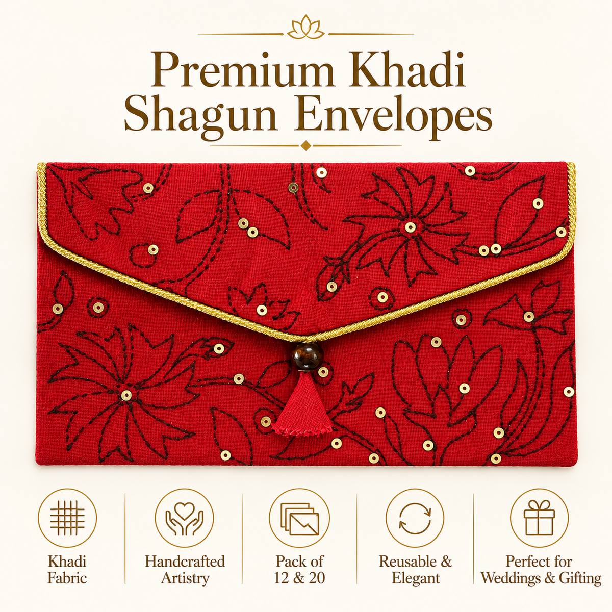 Mangalam Patra Khadi envelope product highlights