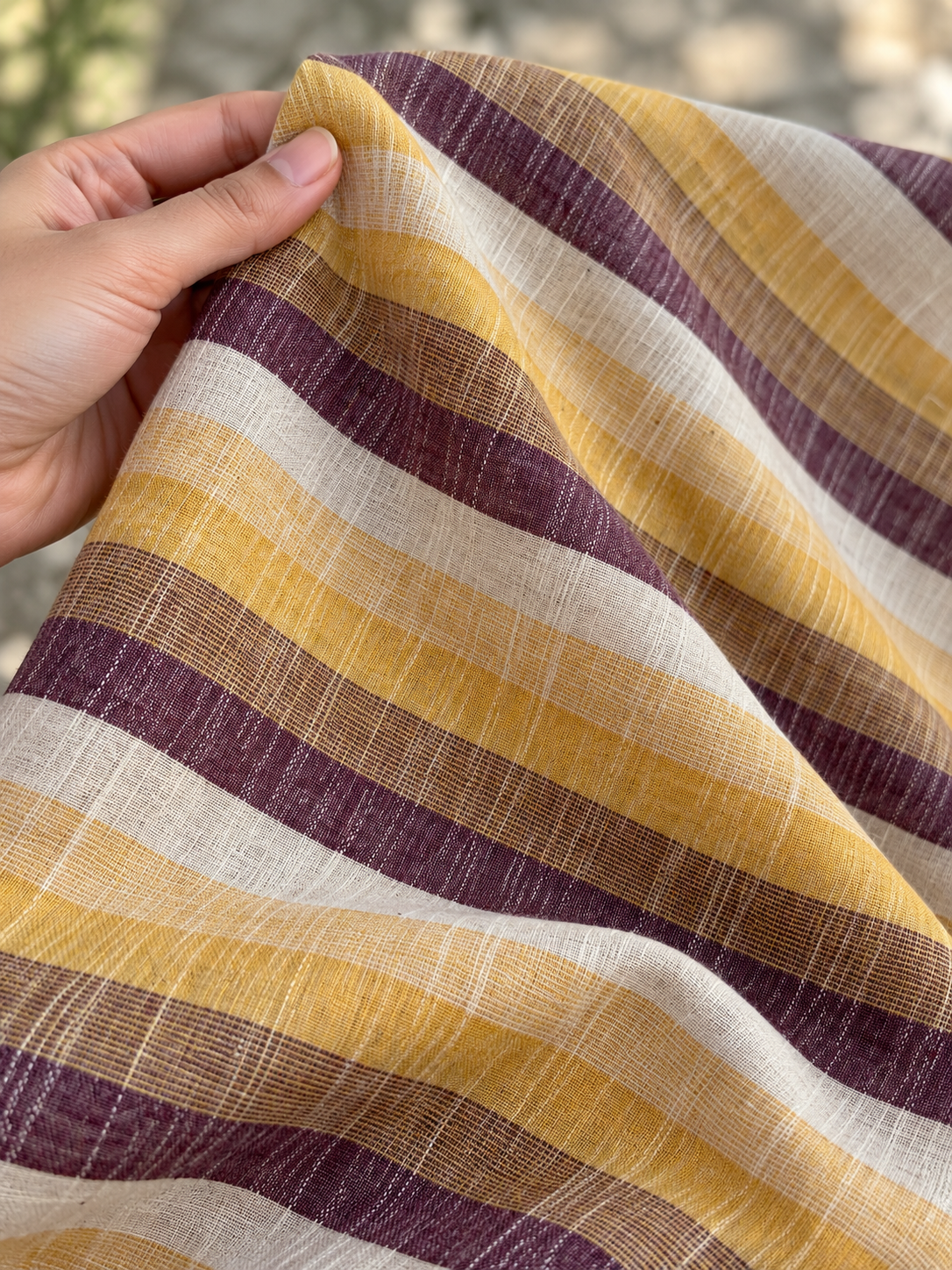 Premium Striped Khadi Handloom Fabric