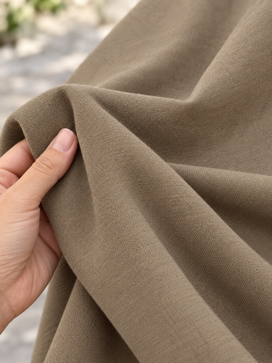 Plain Stone Beige Khaddar Cotton Fabric