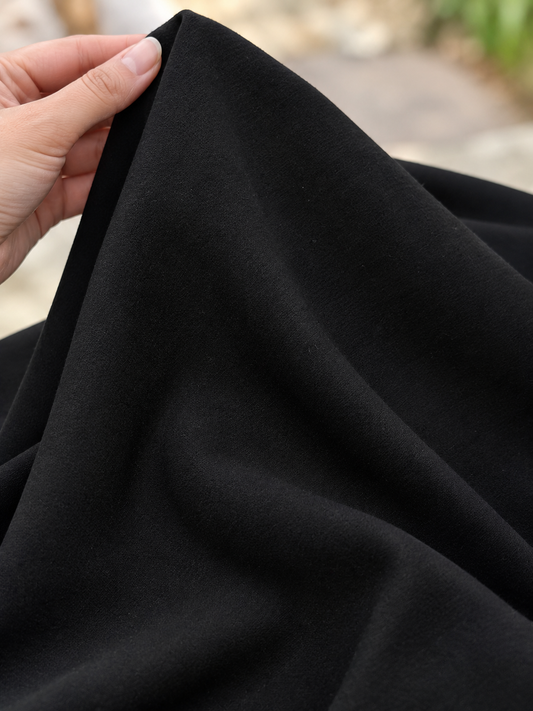 Authentic Pure Black Khaddar Cotton Fabric