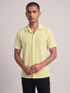 Khadi Lemon Yellow Cuban Collar Half Sleeve  Shirt