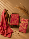 Red Batik Sunburst Print | 3-Piece Unstitched Suit Set