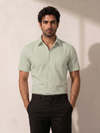 Khadi Olive Half Sleeve Casual Cotton Shirt