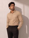 Khadi Cotton Beige Full Sleeve Smart Casual Shirt