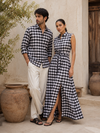 Classic Handloom Khaddar Check Fabric – Black & White