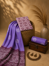 Lavender Batik Floral & Spiral Motif | 3-Piece Unstitched Suit Set