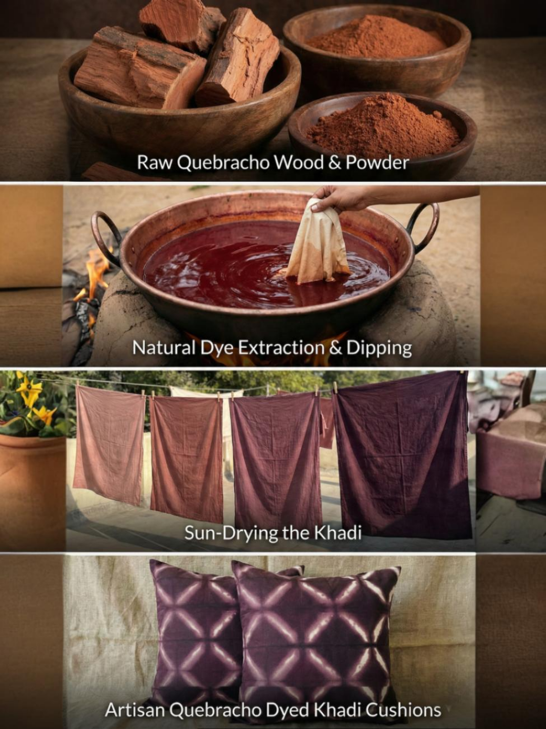 MOOL Quebracho Hand-Dyed Khadi Cushion Cover