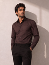 Khadi Brown Cotton Casual Shirt Full Sleeve