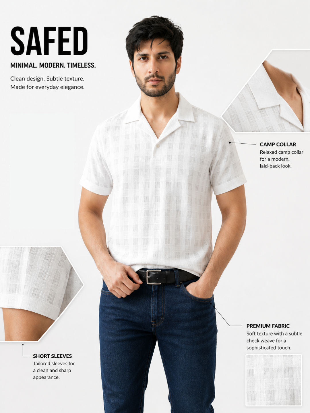 Khaddarvas Premium Woven Cuban Collar Polo Shirt