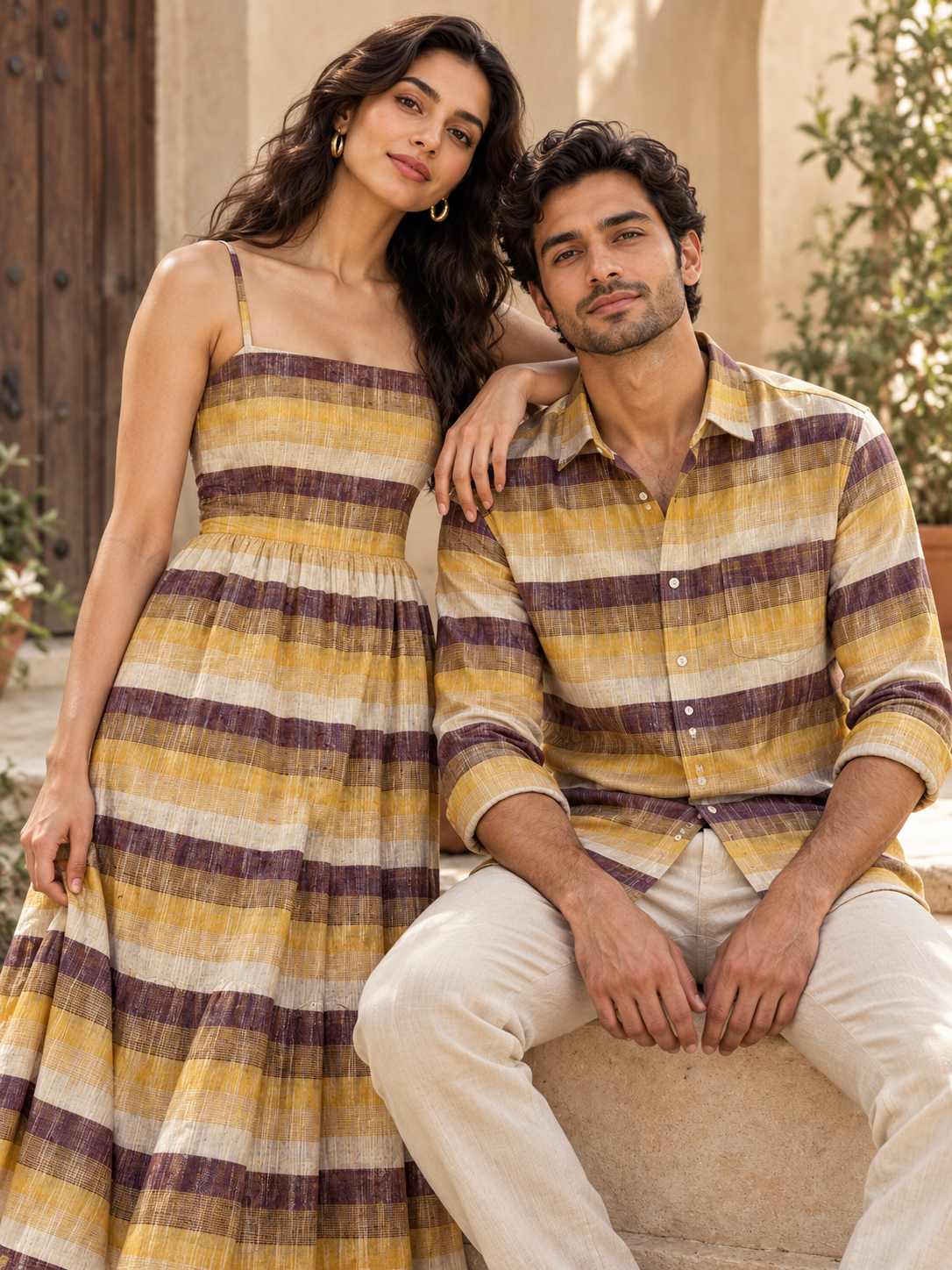 Premium Striped Khadi Handloom Fabric