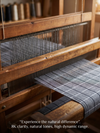 Grey & Black Window Check Khadi Fabric | 100% Cotton