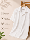Khadi Pearl White Cuban Collar Half Sleeve  Shirt