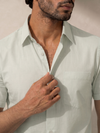 Khadi Olive Half Sleeve Casual Cotton Shirt