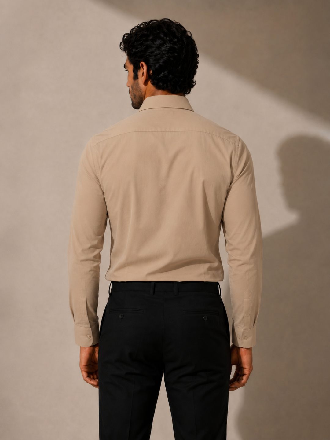 Khadi Cotton Beige Full Sleeve Smart Casual Shirt