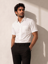 Premium Khadi White Smart Casual Shirt Half Sleeve