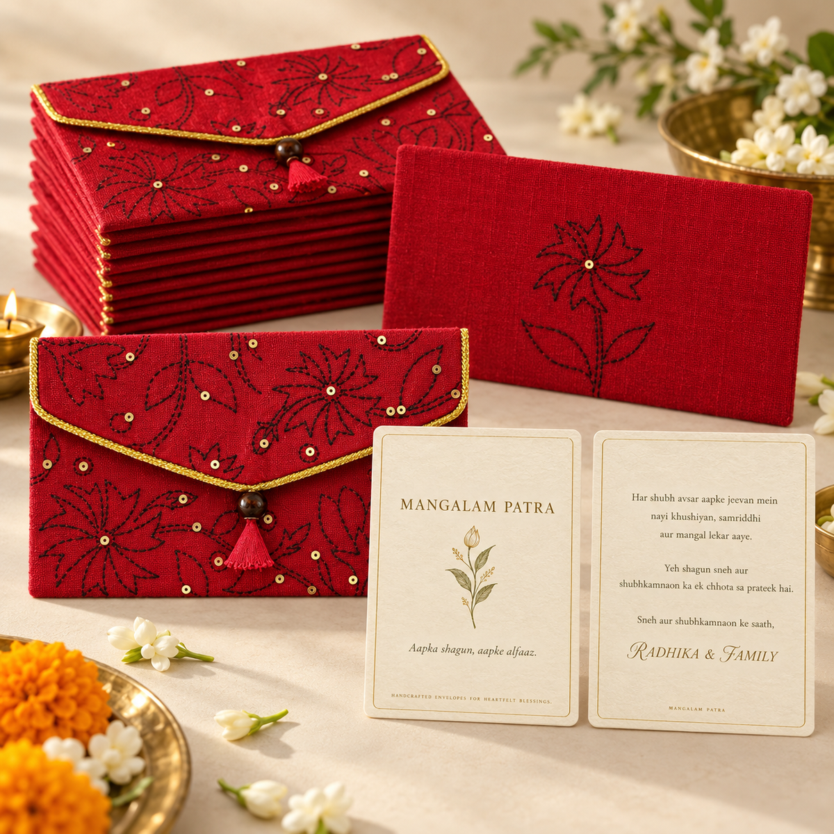 Mangalam Patra envelope and wishes card bundle