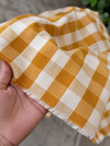 Authentic Mustard Checked Khaddar Cotton Fabric