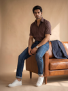Khadi Brown Half Sleeve Casual Cotton Shirt