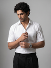 Premium Khadi White Smart Casual Shirt Half Sleeve