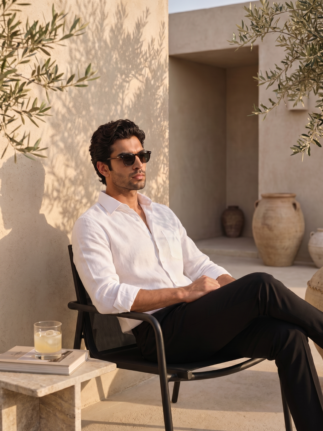 White Khadi Cotton Smart Casual Shirt Full Sleeve