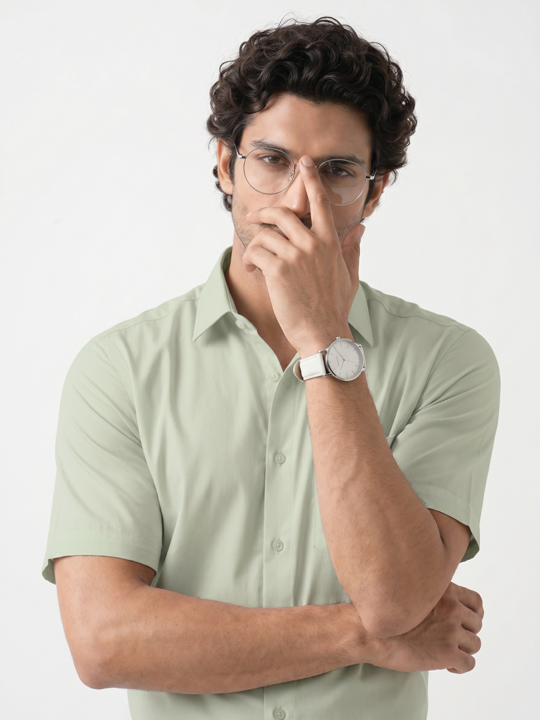 Khadi Olive Half Sleeve Casual Cotton Shirt