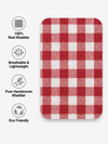 Red & White Buffalo Check Handwoven Khadi Cotton Fabric