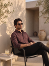 Khadi Brown Cotton Casual Shirt Full Sleeve