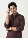 Khadi Brown Cotton Casual Shirt Full Sleeve