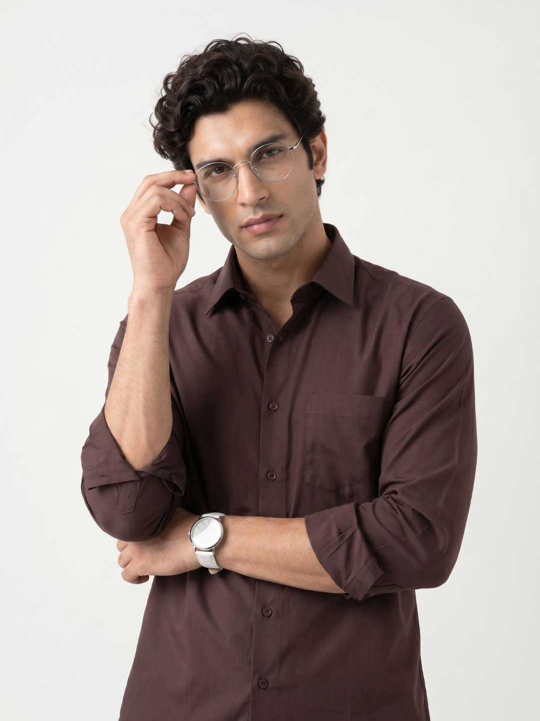 Khadi Brown Cotton Casual Shirt Full Sleeve