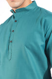 Vibrant Green Plain Cotton Kurta