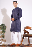 Trending Navy Blue Plain Cotton Kurta