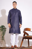 Trending Navy Blue Plain Cotton Kurta