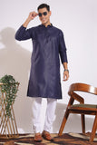 Trending Navy Blue Plain Cotton Kurta