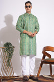 Standard Green Trending Design Print Cotton Kurta