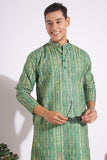 Standard Green Trending Design Print Cotton Kurta