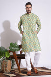 Classic Print Green Color Kurta