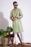 Classic Print Cotton Green Color Kurta