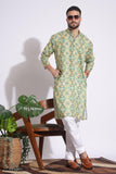 Ethnic Print Yellow Color Box Pattern Kurta