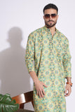 Classic Print Cotton Green Color Kurta