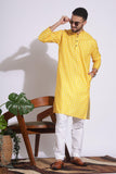 Ethnic Print Yellow Color Box Pattern Kurta