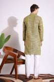 Dark Green Khadi Kurta