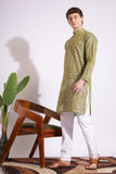 Dark Green Khadi Kurta