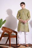 Dark Green Khadi Kurta