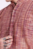 Maroon Color Khadi Kurta