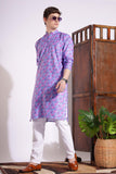 Elegant Print Cotton Kurta Purple Color