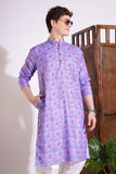 Elegant Print Cotton Kurta Purple Color