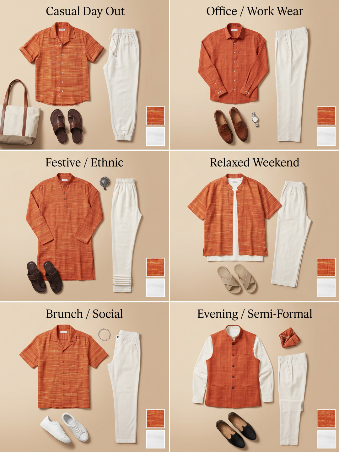 Khadi Outfit Fabric Combo Set - 5.5M