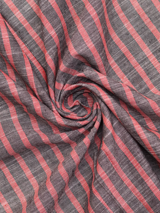 Natural Handloom Khadi Stripe Fabric