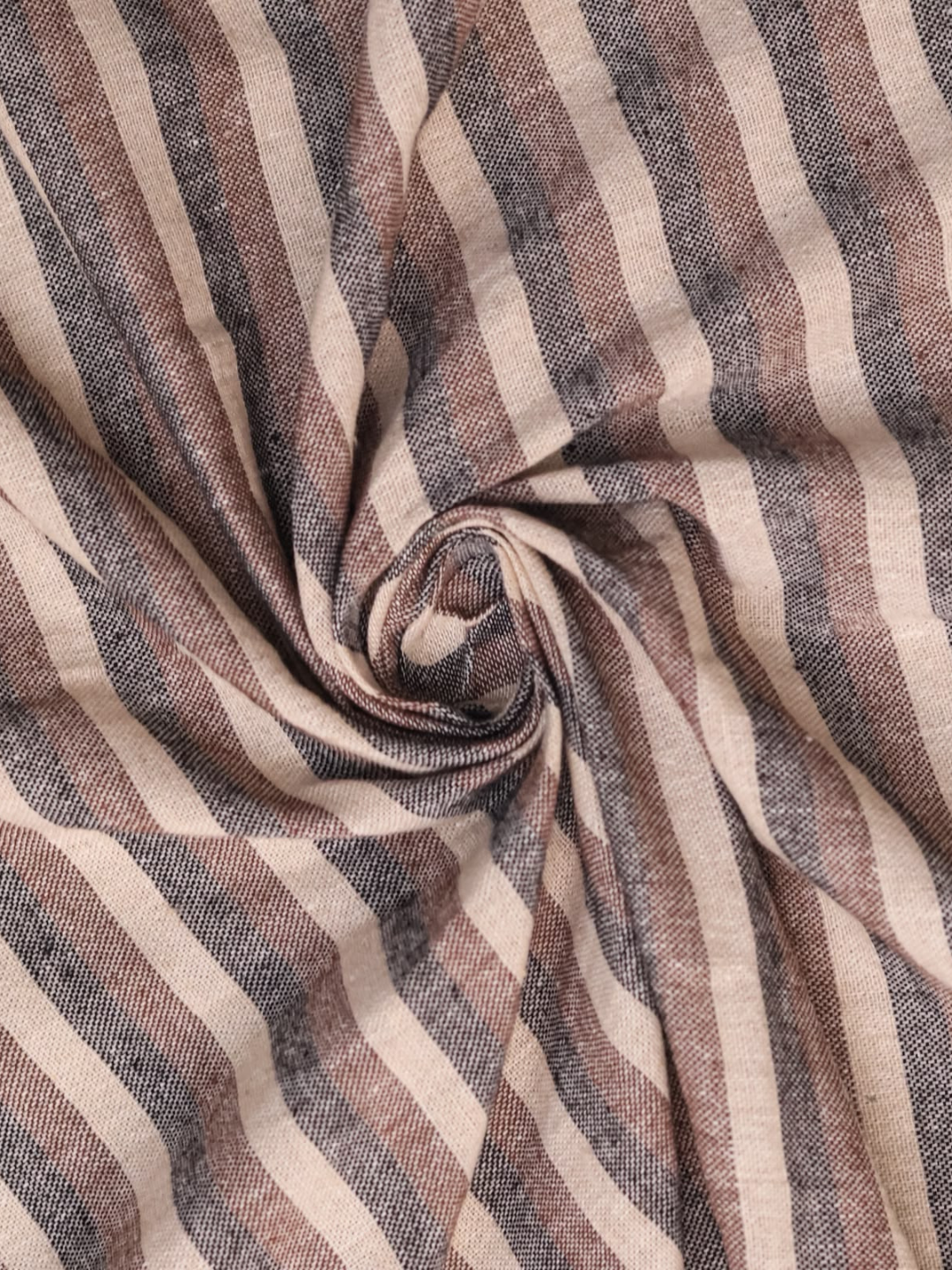 Handloom Khadi Stripe Fabric – Pure Cotton