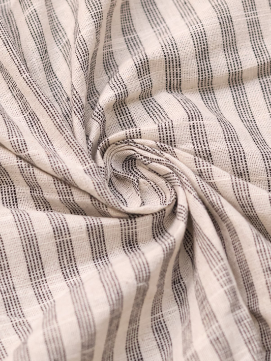 Textured Khadi Cotton Stripe Fabric